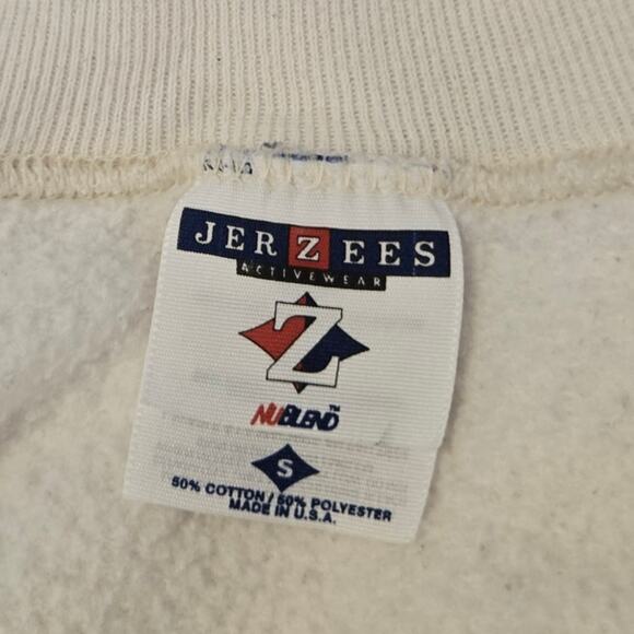 Jerzees Womens Floral Sweatshirt Size Small Retro Sleeve Accent Grandmacore - Picture 6 of 6